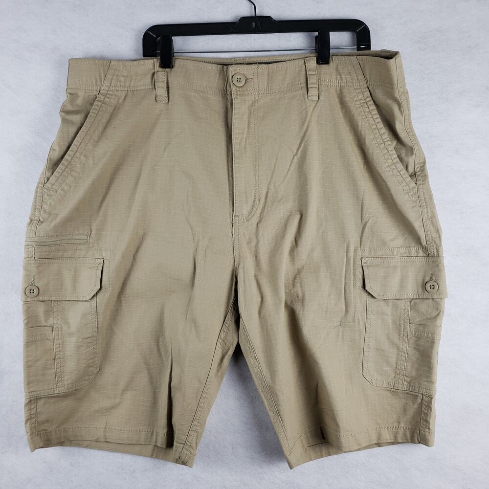 Wearfirst Men's 42 Cargo Pocket Rip Stop Shorts Beige‎ Outdoor Hiking Gorpcore